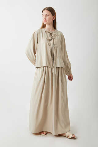 Kurdele Detaylı Etek Takım Taş - 12