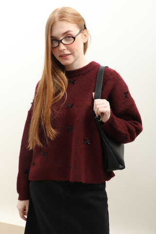 Kurdeleli Kazak Bordo - 1