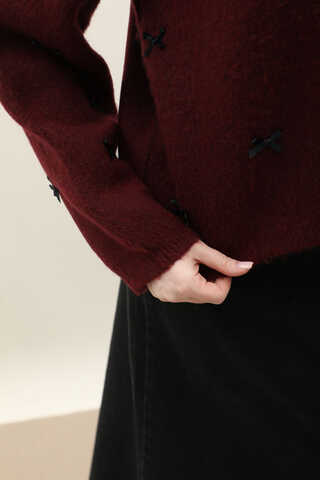 Kurdeleli Kazak Bordo - 5