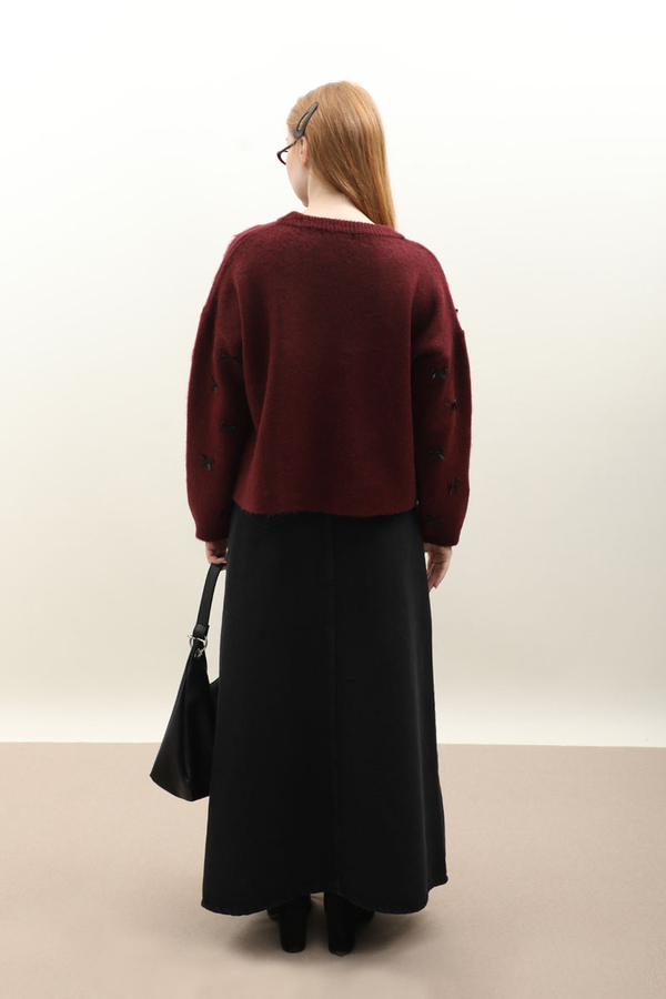 Kurdeleli Kazak Bordo - 6