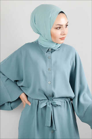 Kuşaklı Gömlek Tunik Açık Mint - 2