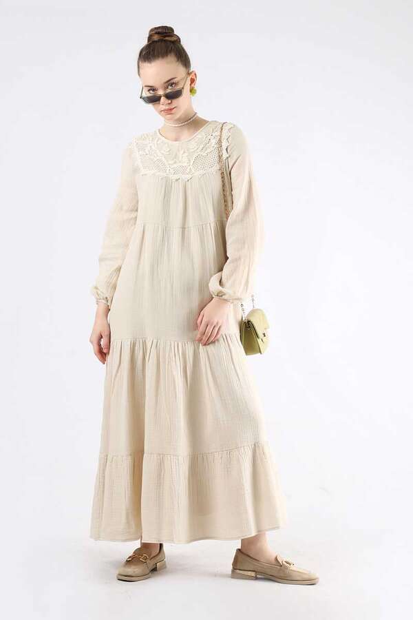 Lace Collar Dress Stone - 1