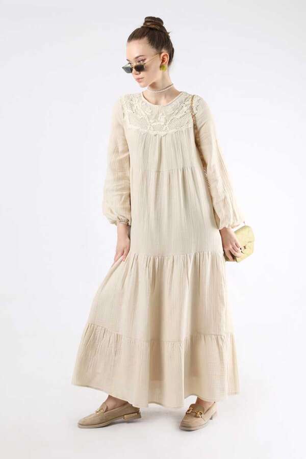 Lace Collar Dress Stone - 3