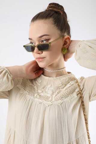 Lace Collar Dress Stone - 4