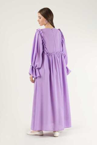 Lace Detail Frilly Dress Lilac - 5