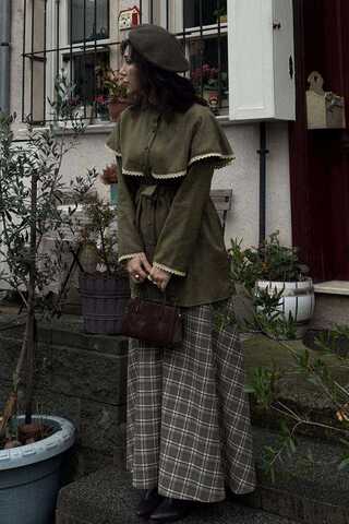 Lace Detailed Suede Shirt Khaki - 2