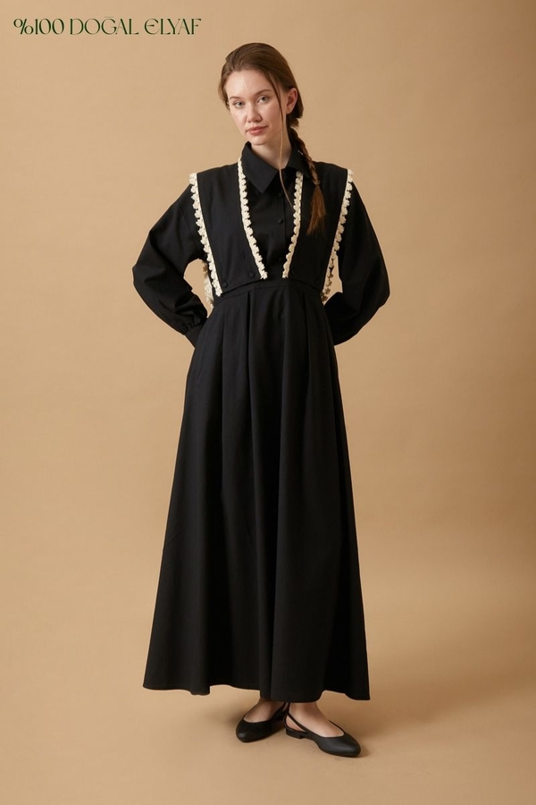 Lace Pinafore Black - 1