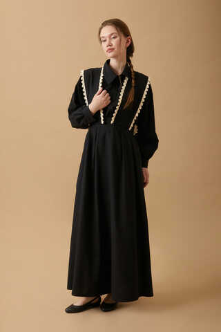 Lace Pinafore Black - 3