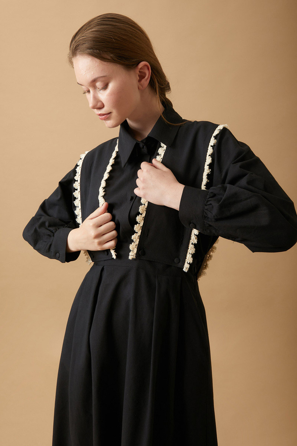 Lace Pinafore Black - 7