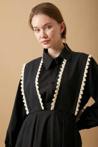 Lace Pinafore Black - 10