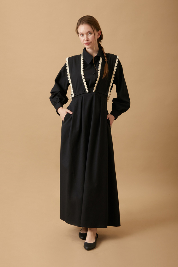 Lace Pinafore Black - 5