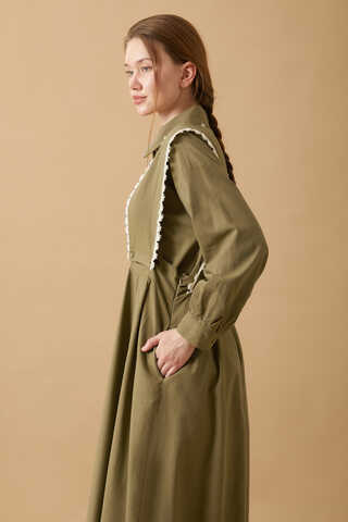 Lace Pinafore Khaki - 4