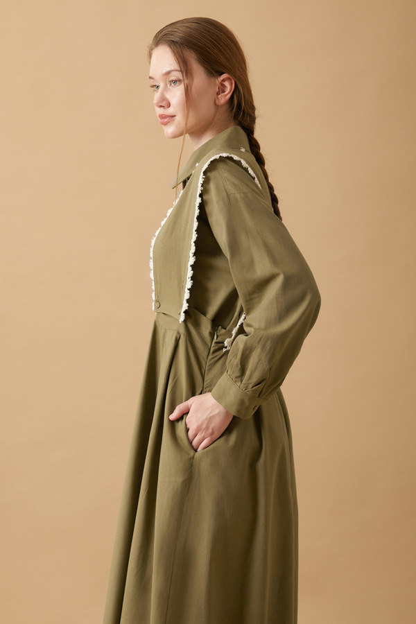 Lace Pinafore Khaki - 4