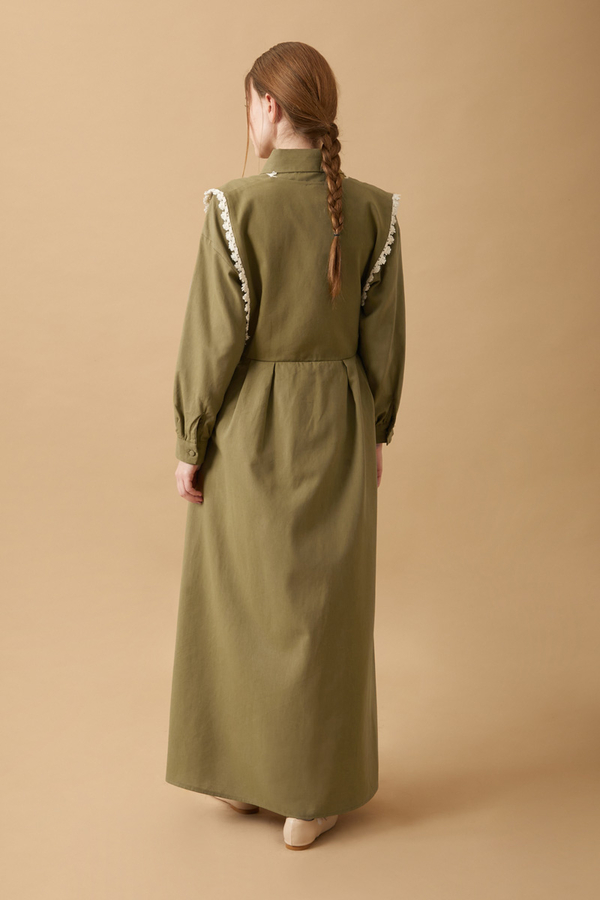 Lace Pinafore Khaki - 12