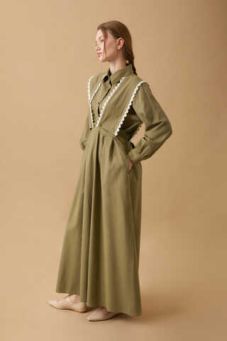 Lace Pinafore Khaki - 6