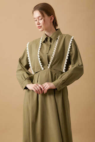 Lace Pinafore Khaki - 7