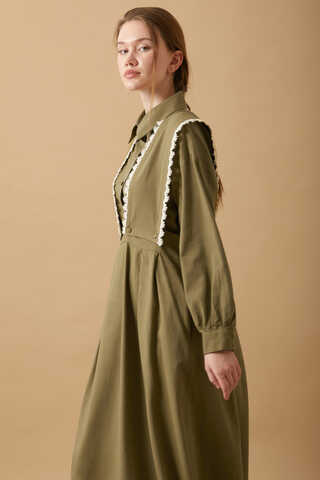 Lace Pinafore Khaki - 8