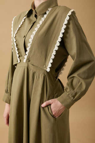 Lace Pinafore Khaki - 9