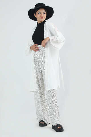 Lace Short Kimono Ecru - 2