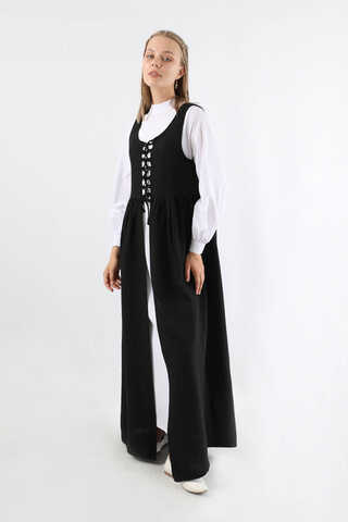 Lace-up Gilet Set Black - 1