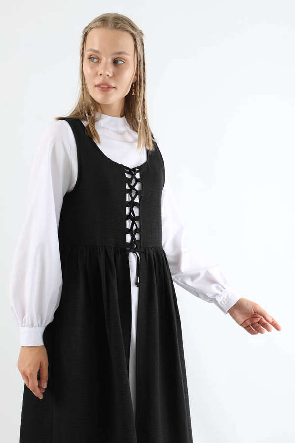 Lace-up Gilet Set Black - 2