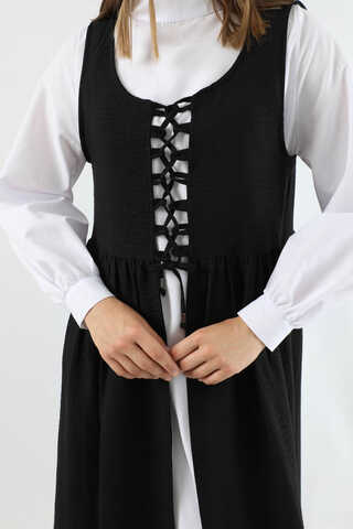 Lace-up Gilet Set Black - 4