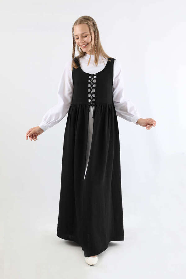 Lace-up Gilet Set Black - 5