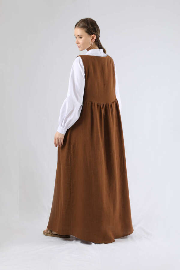 Lace-up Gilet Set Brown - 5