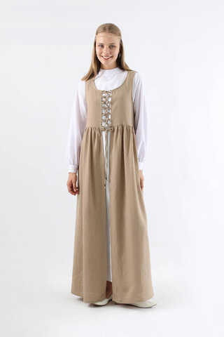 Lace-up Gilet Set Camel - 3