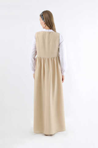 Lace-up Gilet Set Cream - 5