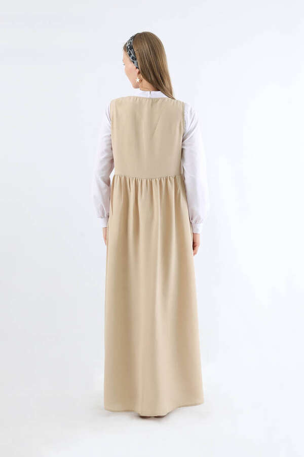 Lace-up Gilet Set Cream - 5