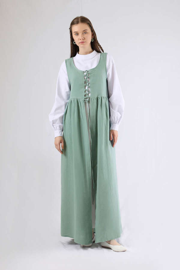 Lace-up Gilet Set Mint - 3