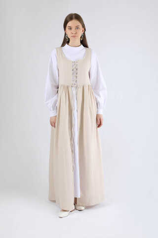 Lace-up Gilet Set Stone - 1