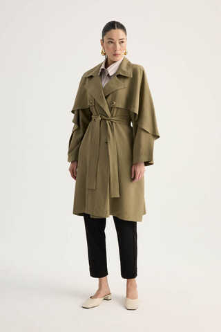 Laçin Trençkot Haki - 6