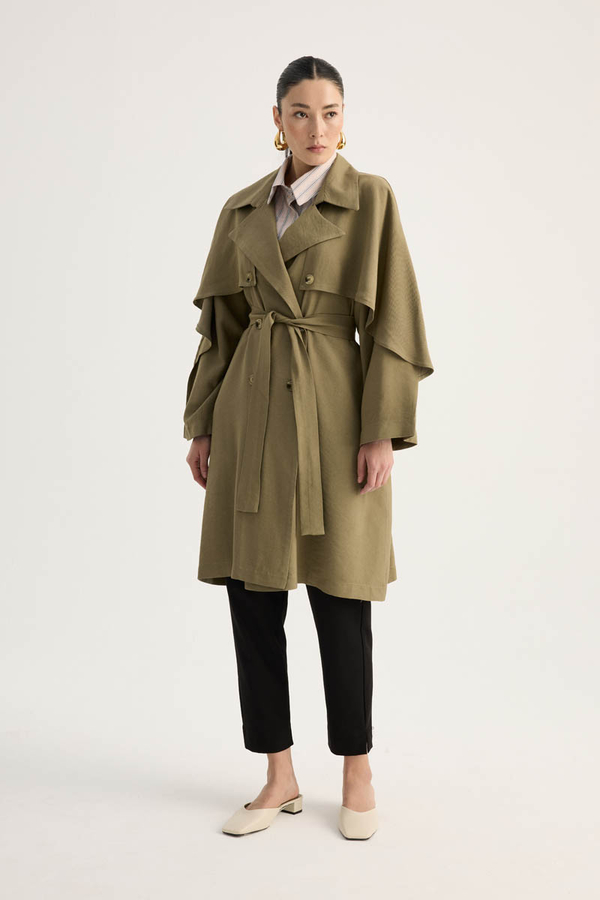 Laçin Trençkot Haki - 6