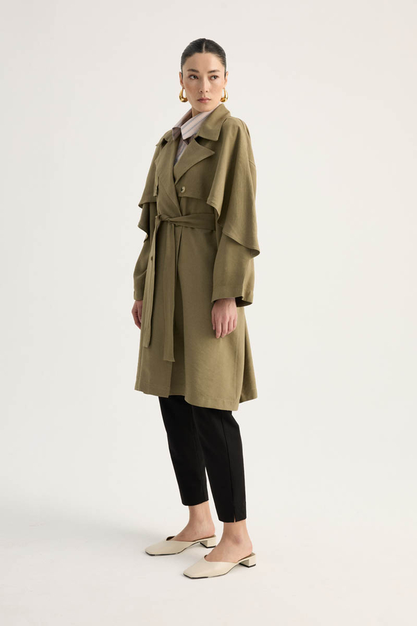 Laçin Trençkot Haki - 11