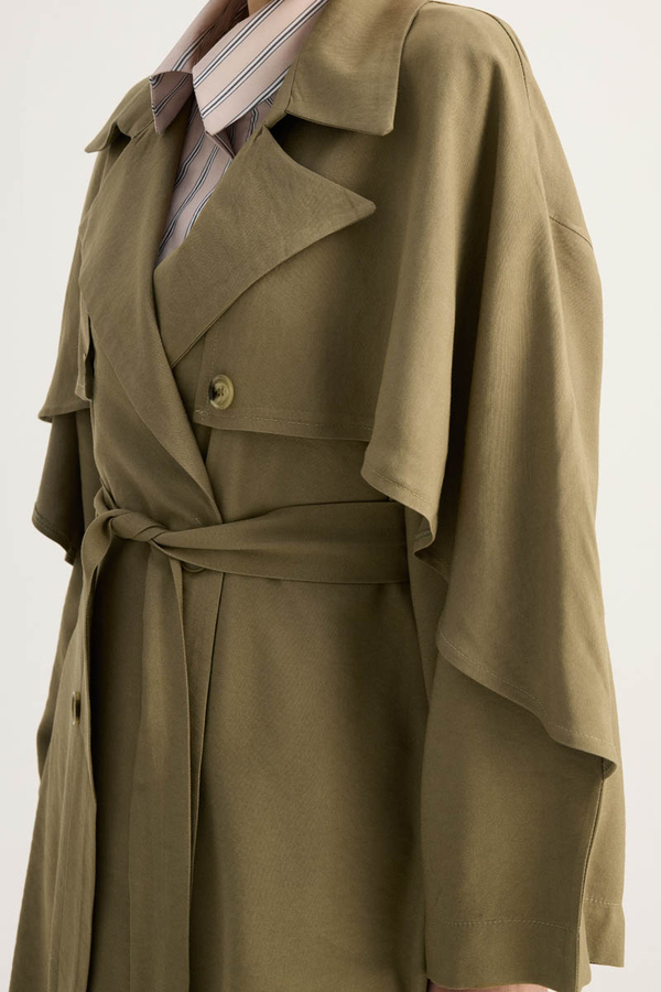Laçin Trençkot Haki - 5