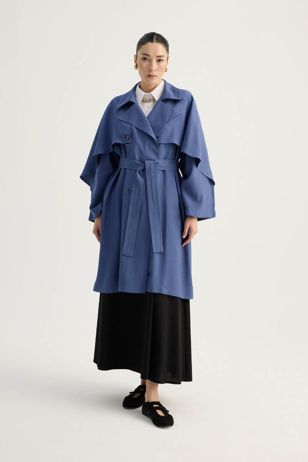 Laçin Trençkot İndigo - 9