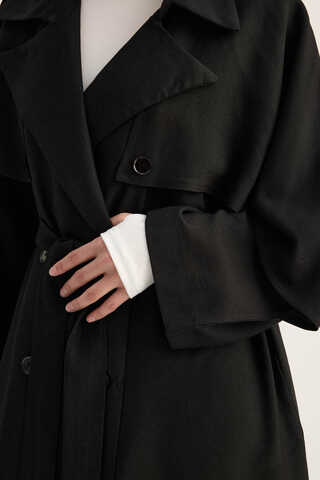 Laçin Trençkot Siyah - 7