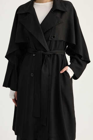 Laçin Trençkot Siyah - 10