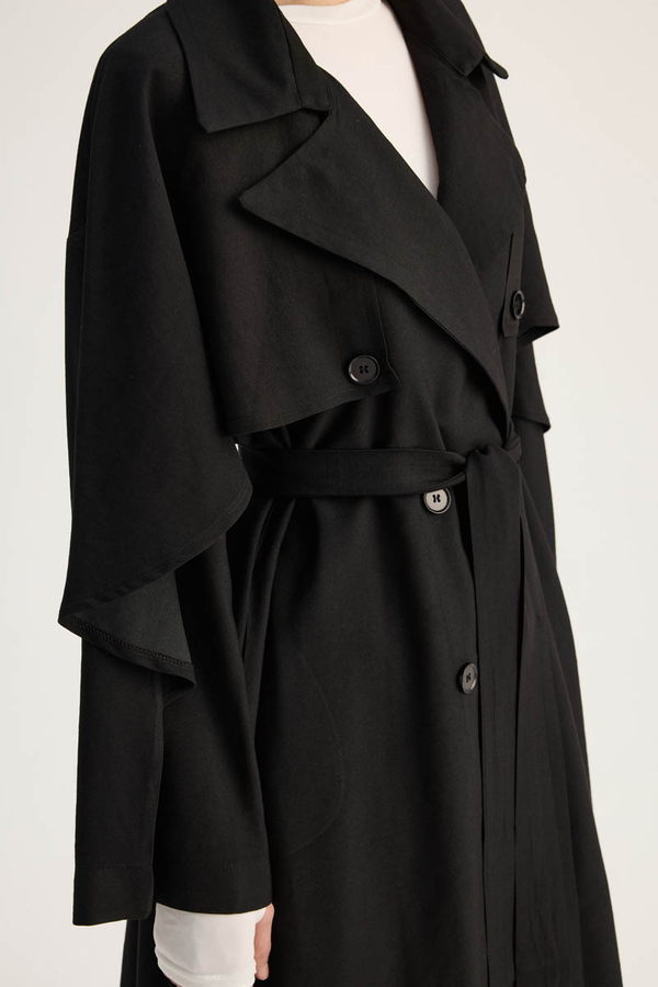 Laçin Trençkot Siyah - 11