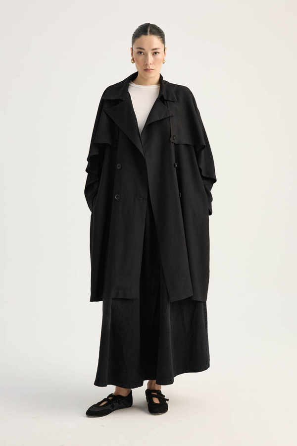 Laçin Trençkot Siyah - 3