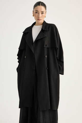 Laçin Trençkot Siyah - 12