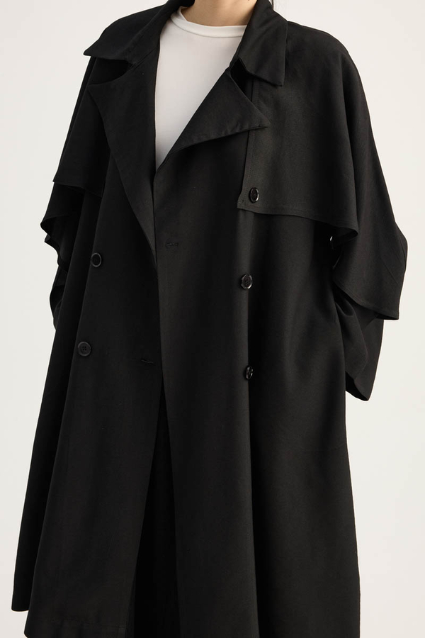 Laçin Trençkot Siyah - 13