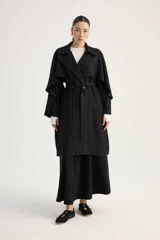 Laçin Trençkot Siyah - 6