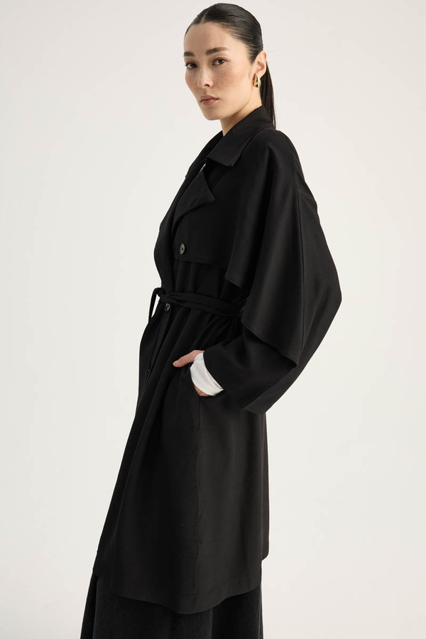 Laçin Trençkot Siyah - 8