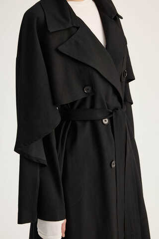 Laçin Trençkot Siyah - 11