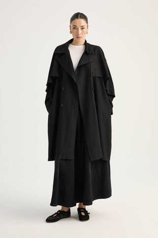 Laçin Trençkot Siyah - 3