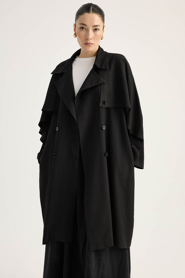 Laçin Trençkot Siyah - 12