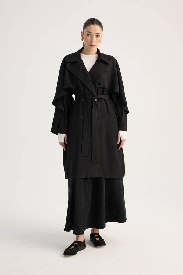 Laçin Trençkot Siyah - 6